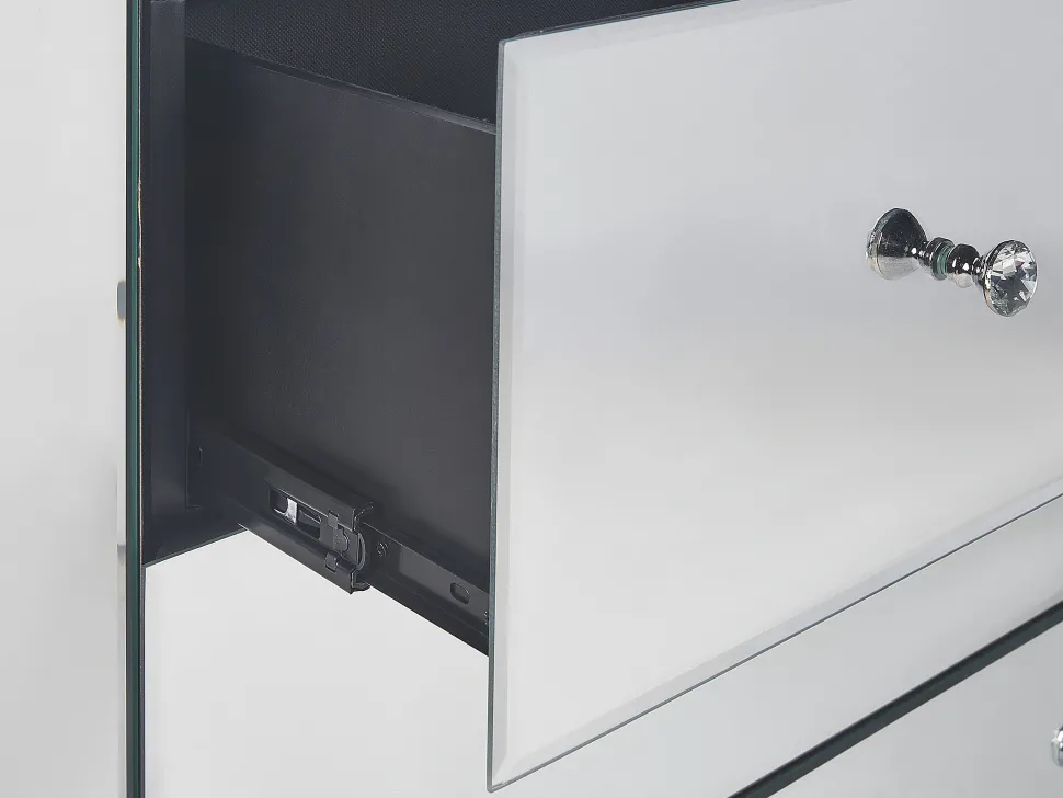 Beliani Lipasto Peililasi 4 Laatikkoa Hopea Nesle Fashion