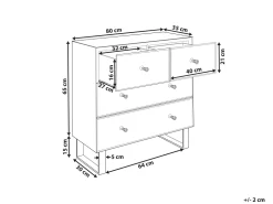 Beliani Lipasto Peililasi 4 Laatikkoa Hopea Nesle Fashion