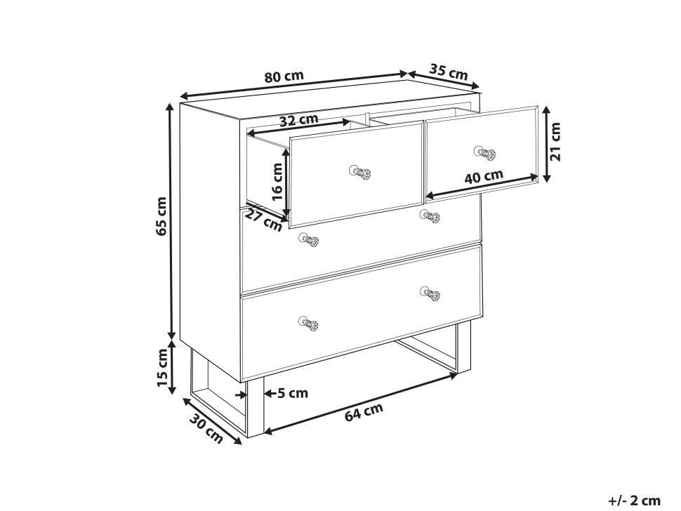 Beliani Lipasto Peililasi 4 Laatikkoa Hopea Nesle Fashion