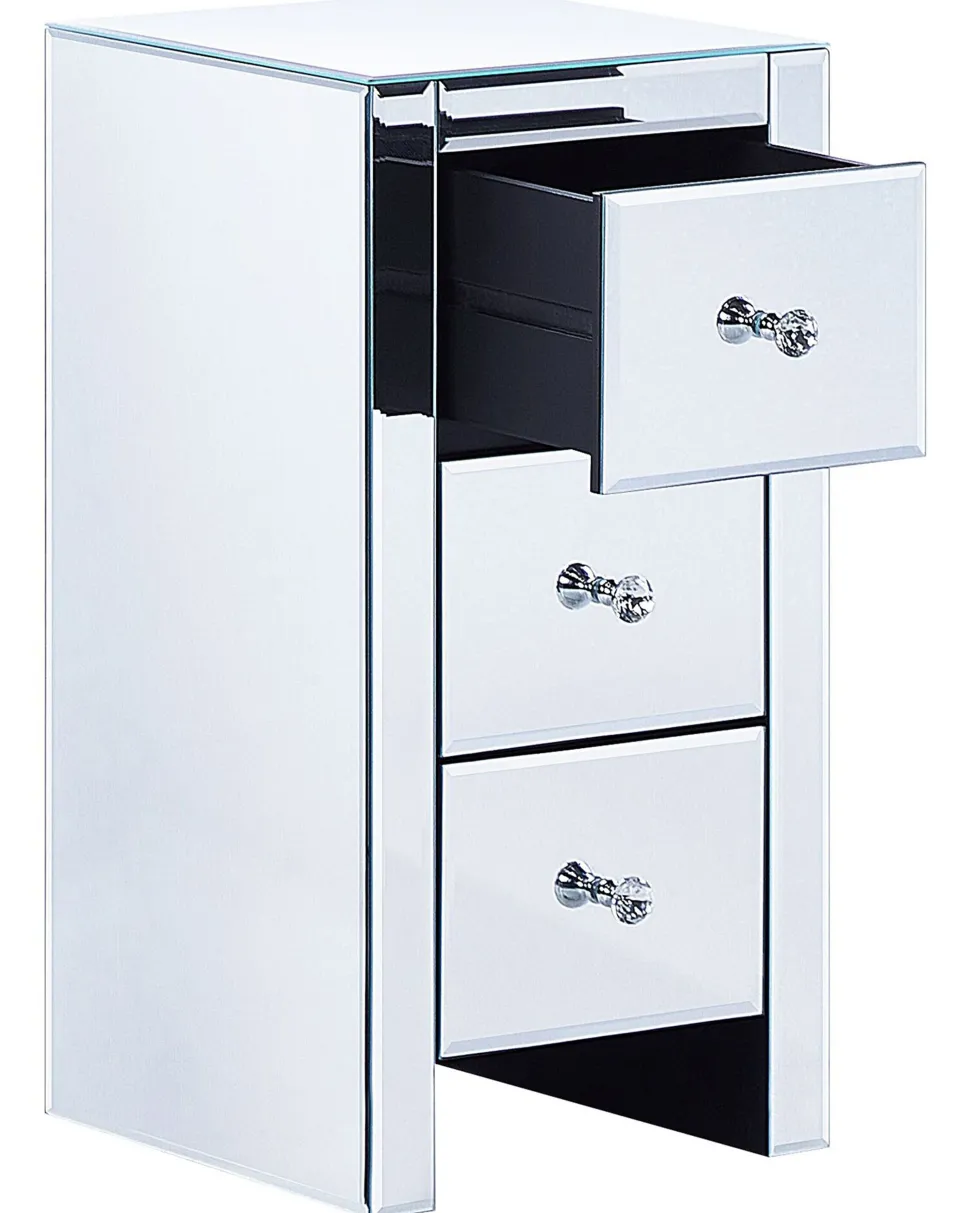 Beliani Lipasto Peililasi 3 Laatikkoa Hopea Lorris Best Sale