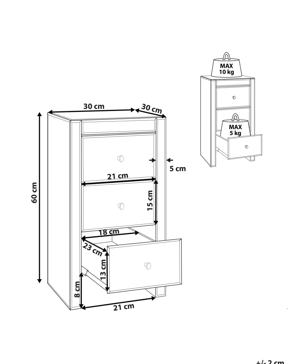 Beliani Lipasto Peililasi 3 Laatikkoa Hopea Lorris Best Sale