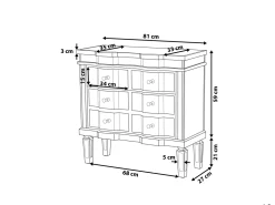 Beliani Lipasto Peililasi 6 Laatikkoa Hopea Mozela Cheap