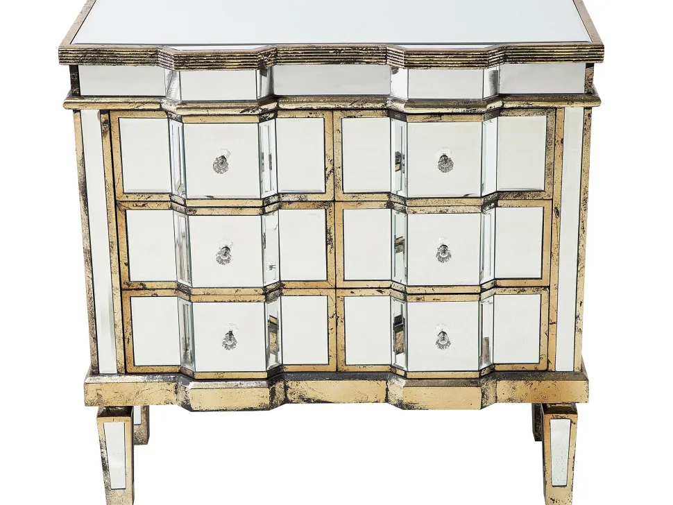 Beliani Lipasto Peililasi 6 Laatikkoa Hopea Mozela Cheap