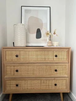 Beliani Lipasto Rottinki 3 Laatikkoa Vaalea Puu Ponca Cheap