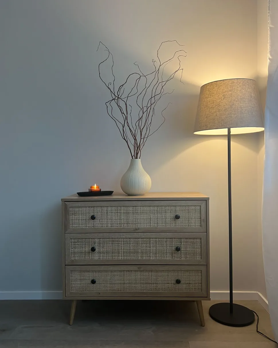 Beliani Lipasto Rottinki 3 Laatikkoa Vaalea Puu Ponca Cheap