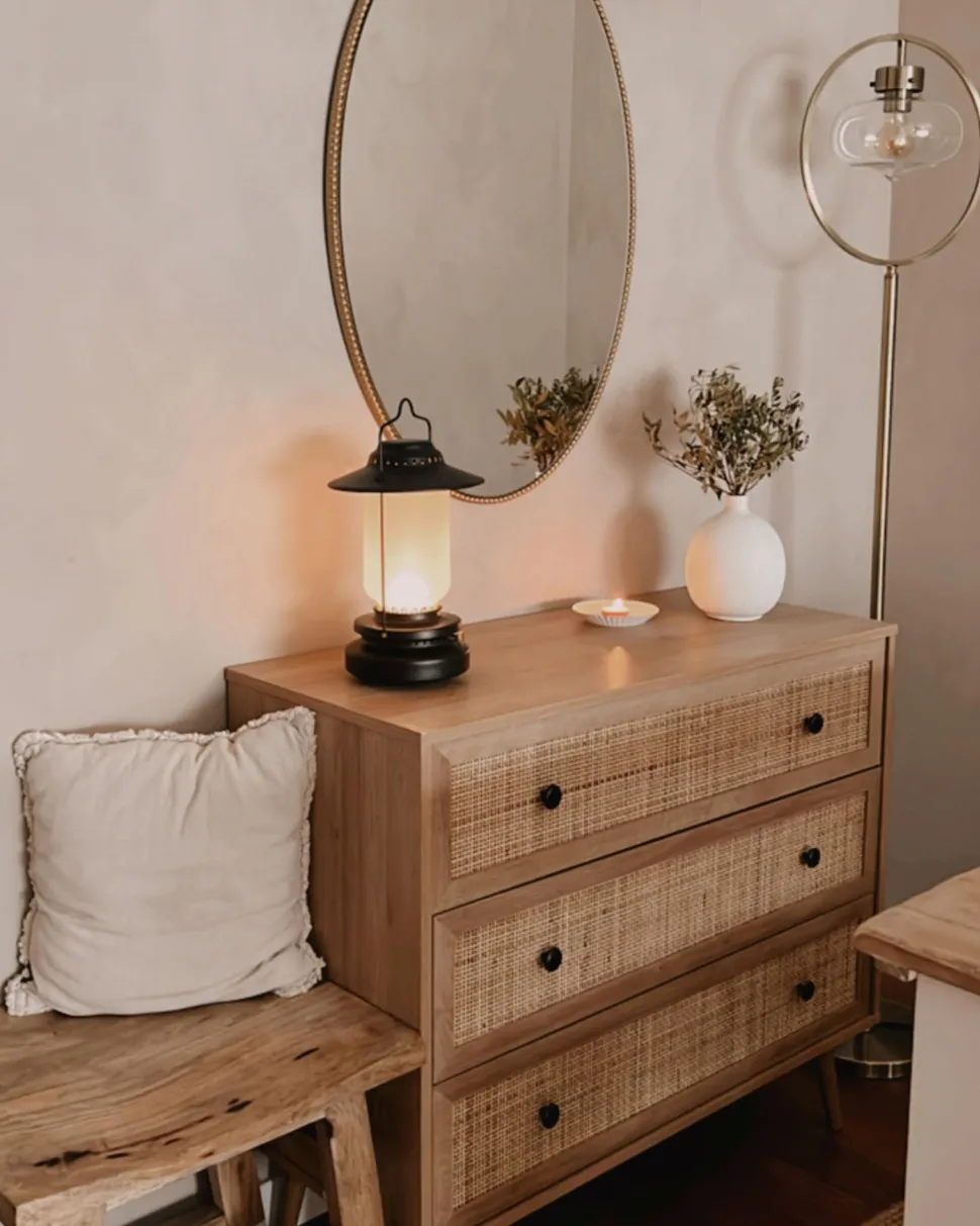 Beliani Lipasto Rottinki 3 Laatikkoa Vaalea Puu Ponca Cheap