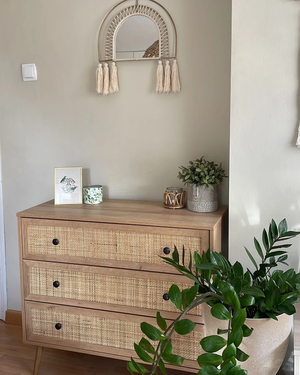 Beliani Lipasto Rottinki 3 Laatikkoa Vaalea Puu Ponca Cheap