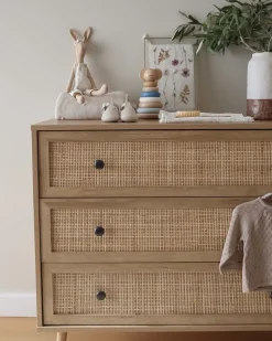 Beliani Lipasto Rottinki 3 Laatikkoa Vaalea Puu Ponca Cheap