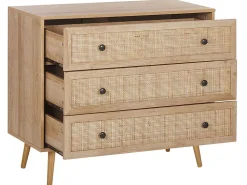 Beliani Lipasto Rottinki 3 Laatikkoa Vaalea Puu Ponca Cheap