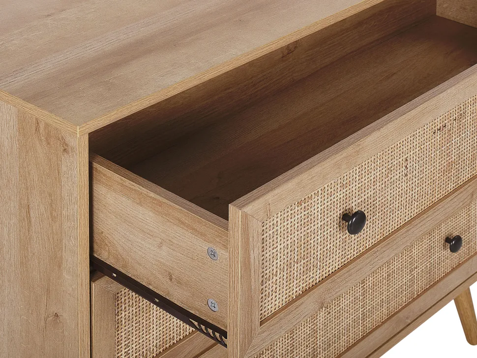 Beliani Lipasto Rottinki 3 Laatikkoa Vaalea Puu Ponca Cheap