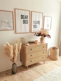 Beliani Lipasto Rottinki 3 Laatikkoa Vaalea Puu Ponca Cheap