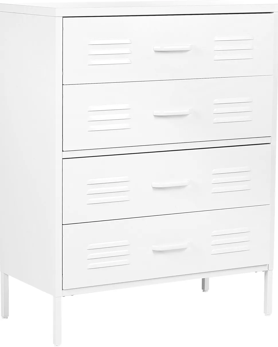 Beliani Lipasto Teras 4 Laatikkoa Valkoinen Enago Best Sale