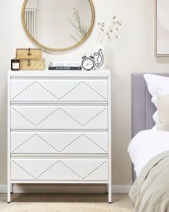 Beliani Lipasto Teras 4 Laatikkoa Valkoinen Matana Flash Sale