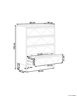 Beliani Lipasto Teras 4 Laatikkoa Valkoinen Matana Flash Sale