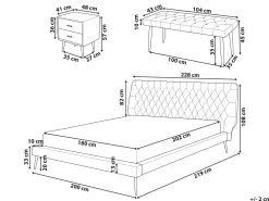 Beliani Makuuhuonesetti Keinonahka 4 Osaa Beige 180 X 200 Cm Essonne Online
