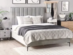 Beliani Makuuhuonesetti Sametti 3 Osaa Vaaleanharmaa 180 X 200 Cm Sezanne Cheap