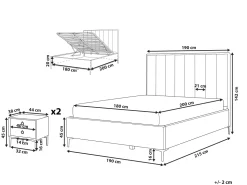 Beliani Makuuhuonesetti Sametti 3 Osaa Vaaleanharmaa 180 X 200 Cm Sezanne Cheap