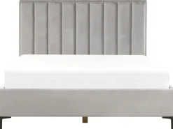 Beliani Makuuhuonesetti Sametti 3 Osaa Vaaleanharmaa 180 X 200 Cm Sezanne Cheap