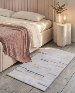 Beliani Matto Harmaa/Keltainen 80 X 150 Ergenli Hot