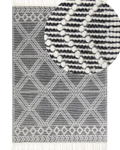 Beliani Matto Harmaa/Luonnonvalkoinen 160 X 230 Cm Toprakkale Outlet