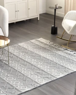 Beliani Matto Harmaa/Valkoinen 160 X 230 Cm Tonya Outlet