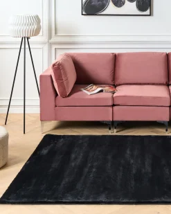 Beliani Matto Janiksen Tekoturkis Musta 160 X 230 Cm Mirpur Discount