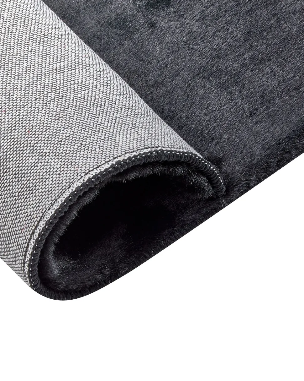 Beliani Matto Janiksen Tekoturkis Musta 160 X 230 Cm Mirpur Discount