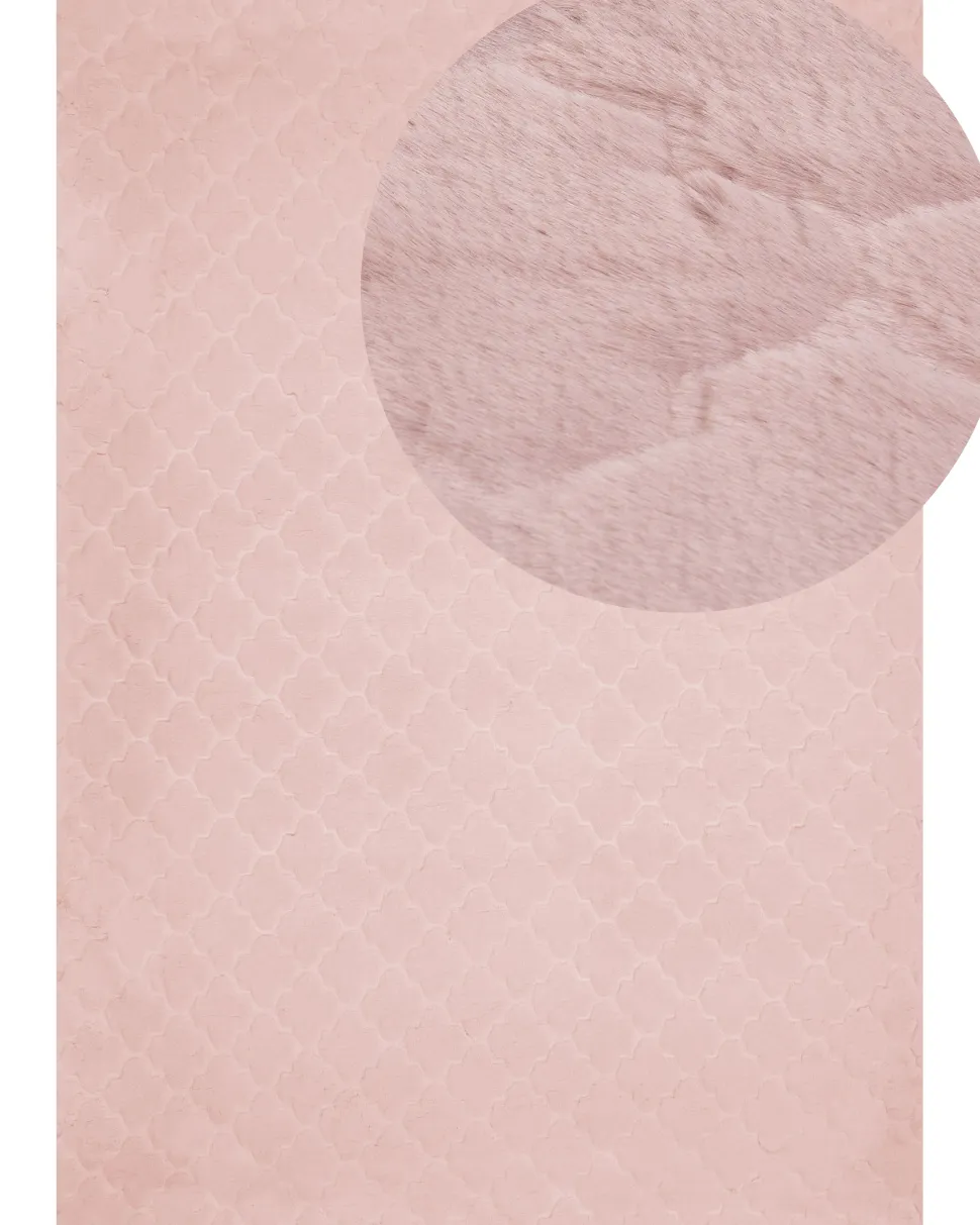 Beliani Matto Janiksen Tekoturkis Vaaleanpunainen 160 X 230 Cm Gharo Store