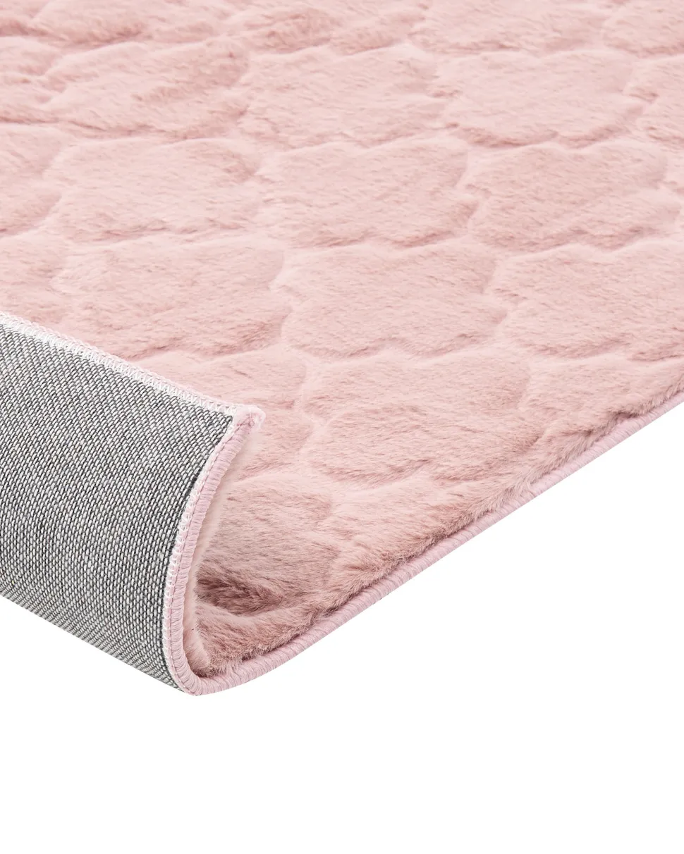 Beliani Matto Janiksen Tekoturkis Vaaleanpunainen 160 X 230 Cm Gharo Store