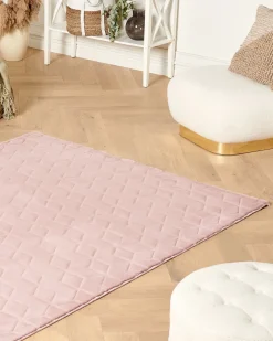 Beliani Matto Janiksen Tekoturkis Vaaleanpunainen 160 X 230 Cm Thatta Clearance