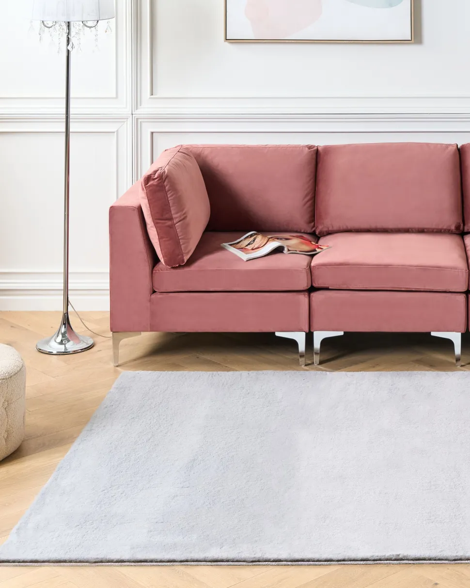 Beliani Matto Janiksen Tekoturkis Vaaleanharmaa 160 X 230 Cm Mirpur Cheap