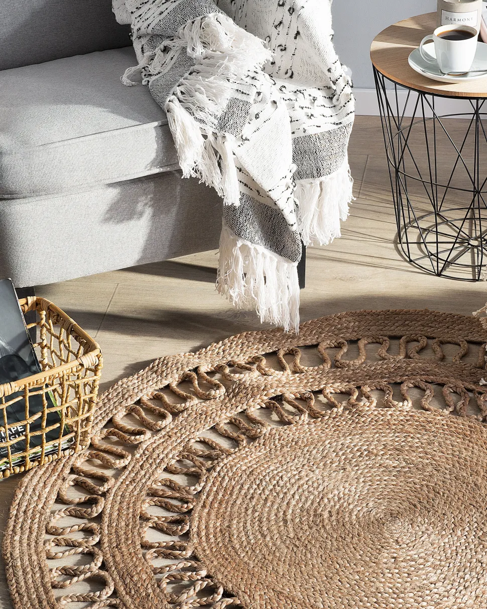 Beliani Matto Juutti Beige 120 Cm Dikili Discount