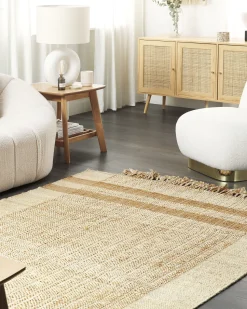 Beliani Matto Juutti Beige 160 X 230 Cm Ortaoba Shop
