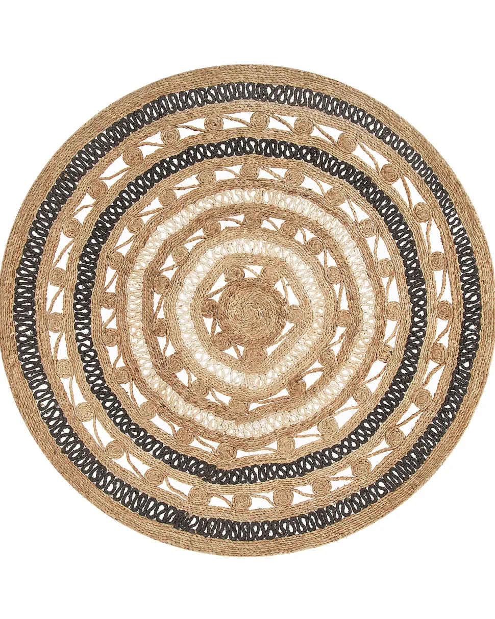 Beliani Matto Juutti Beige/Musta 140 Cm Goyne Best