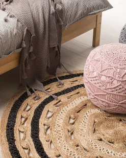 Beliani Matto Juutti Beige/Musta 140 Cm Goyne Best