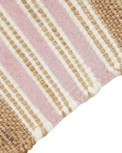Beliani Matto Juutti Beige/Pastellipinkki 160 X 230 Cm Mirza New