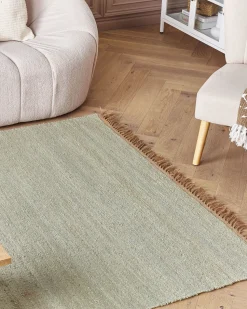 Beliani Matto Juutti Vihrea 160 X 230 Cm Lunia Fashion