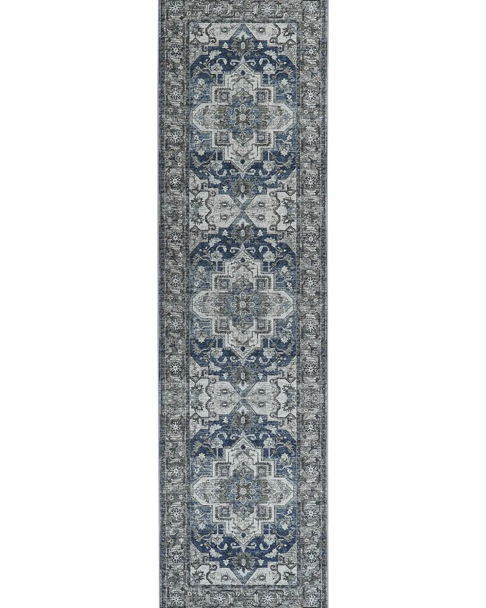 Beliani Matto Kangas Harmaa/Sininen 80 X 300 Cm Kottar Cheap