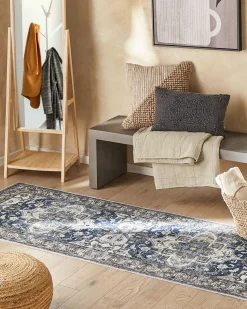 Beliani Matto Kangas Harmaa/Sininen 80 X 300 Cm Kottar Cheap