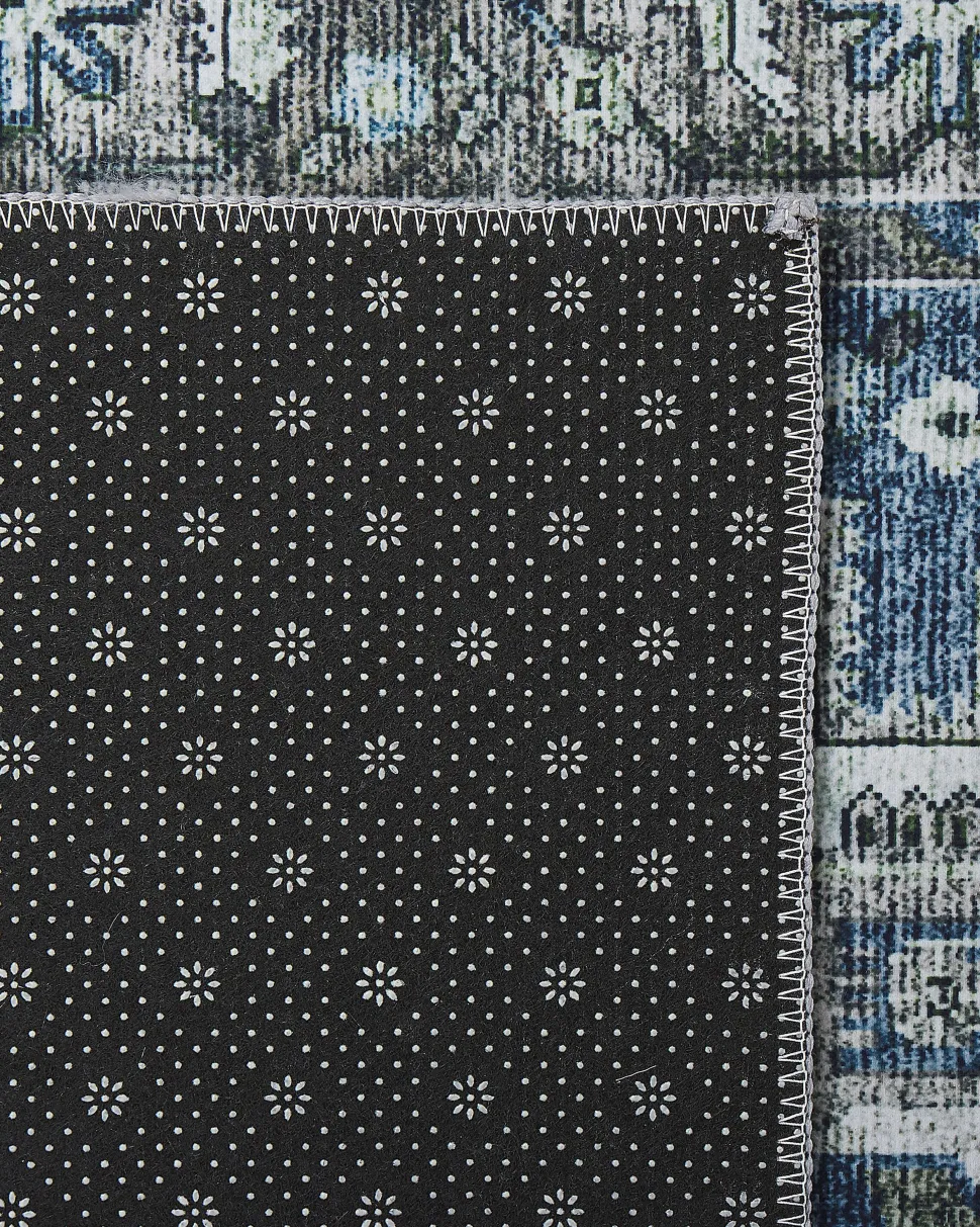 Beliani Matto Kangas Harmaa/Sininen 80 X 300 Cm Kottar Cheap