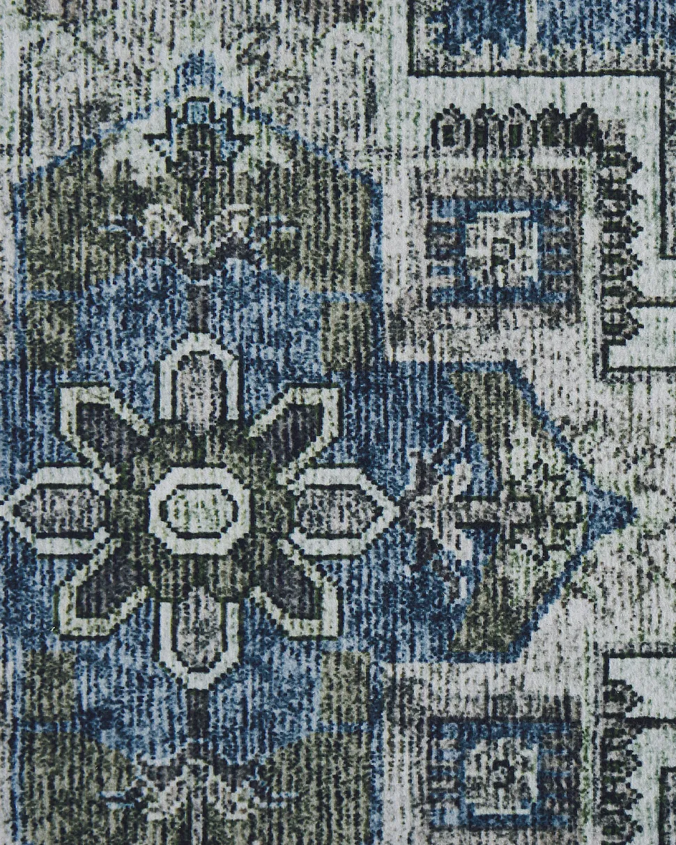 Beliani Matto Kangas Harmaa/Sininen 80 X 300 Cm Kottar Cheap