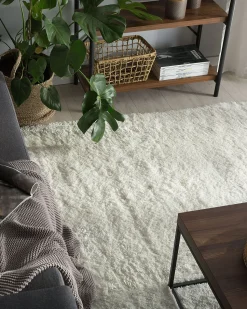 Beliani Matto Kangas Valkoinen 200 X 200 Cm Evren Shop