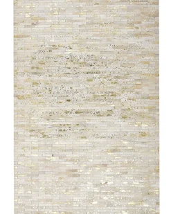 Beliani Matto Lehmannahka Beige/Kulta 160 X 230 Cm Tokul Store