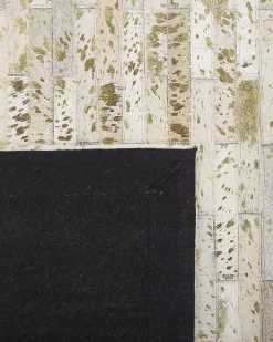 Beliani Matto Lehmannahka Beige/Kulta 160 X 230 Cm Tokul Store