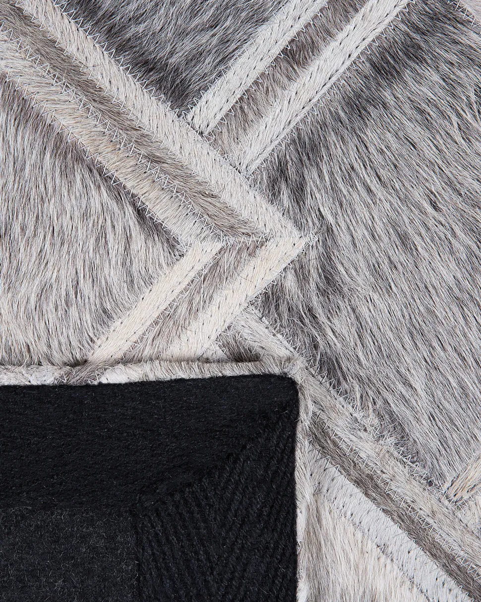 Beliani Matto Lehmannahka Harmaa 160 X 230 Cm Agacli Fashion