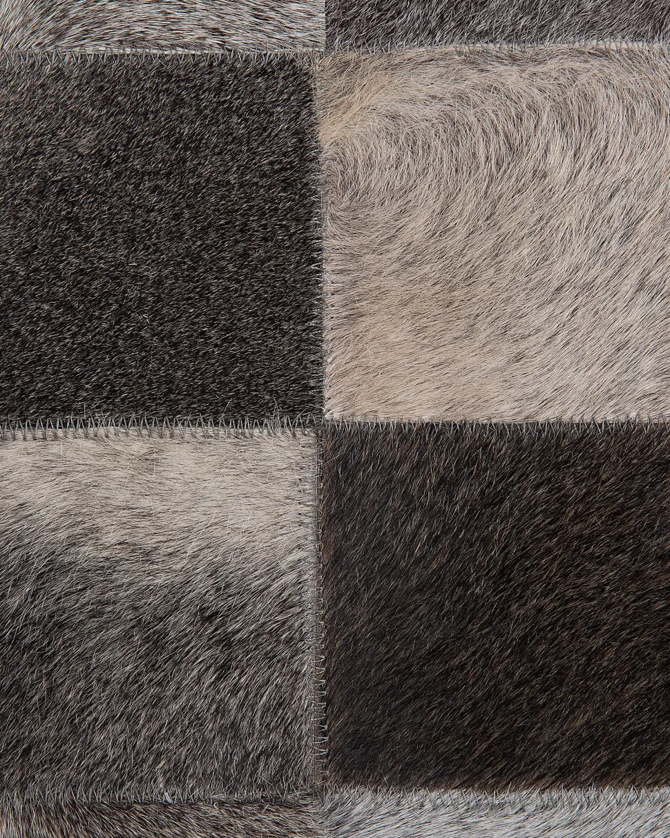 Beliani Matto Lehmannahka Harmaa 140 Cm Bergama Shop