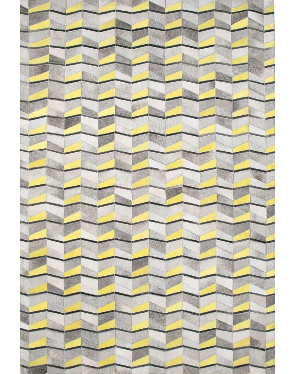 Beliani Matto Lehmannahka Harmaa/Keltainen 160 X 230 Cm Beloren Cheap