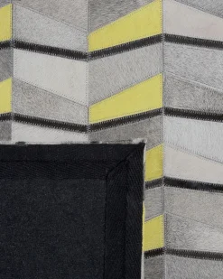 Beliani Matto Lehmannahka Harmaa/Keltainen 160 X 230 Cm Beloren Cheap