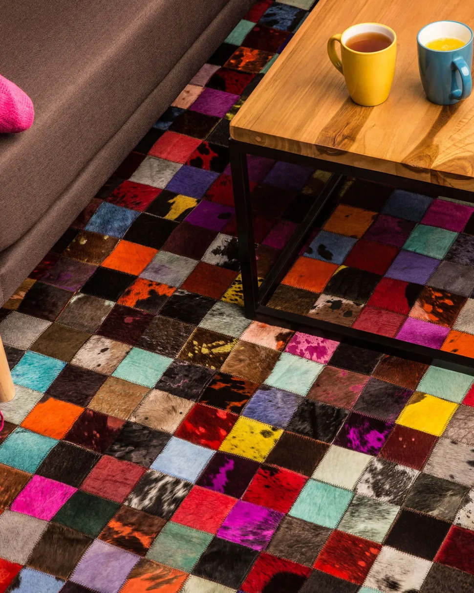 Beliani Matto Lehmannahka Monivarinen 160 X 230 Cm Enne Store