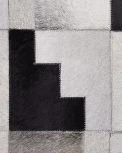 Beliani Matto Lehmannahka Musta/Harmaa 160 X 230 Cm Efirli Best